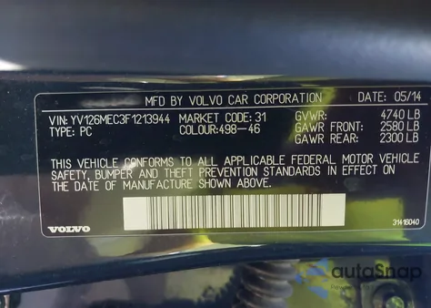 2015 Volvo V60 T5 Premier Plus из США, поврежденный, VIN YV126MEC3F1213944